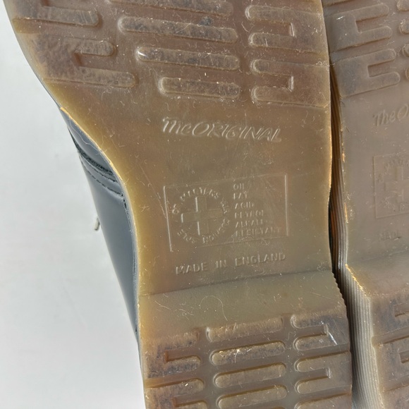 Vintage Dr Martens Oxfords M7 W8 1461 Made In England 3 eye Rare Black Leather - Picture 14 of 16